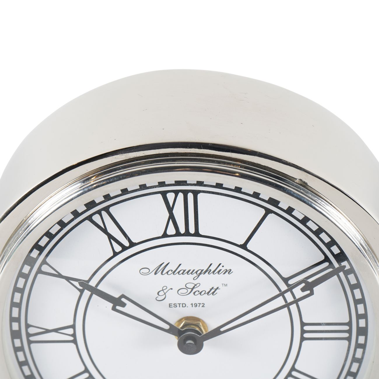Retro Carriage Mantel Clock in Nickel Finish